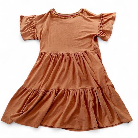 Matilda Jane Heart to Heart Homeroom Tiered Dress Fall Pockets Orange Womens S - Picture 5 of 6